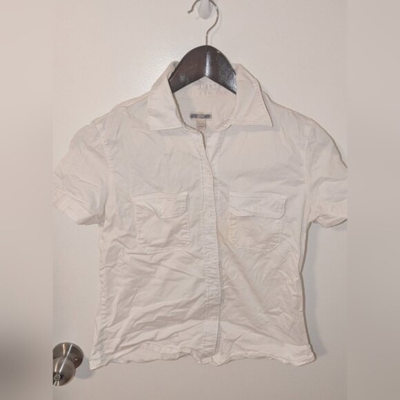 Tops - Gap White Short Sleeve Button-Down Shirt - X- Small